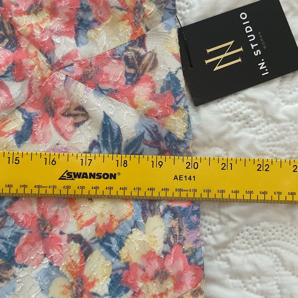 I.N Studio Floral Handkerchief Mid Rise Skirt Womens 1X NWT - Picture 8 of 8